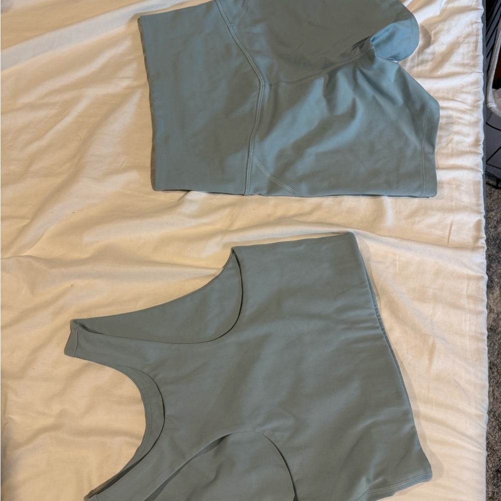 Girlfriend collective Powder Blue Activewear Set